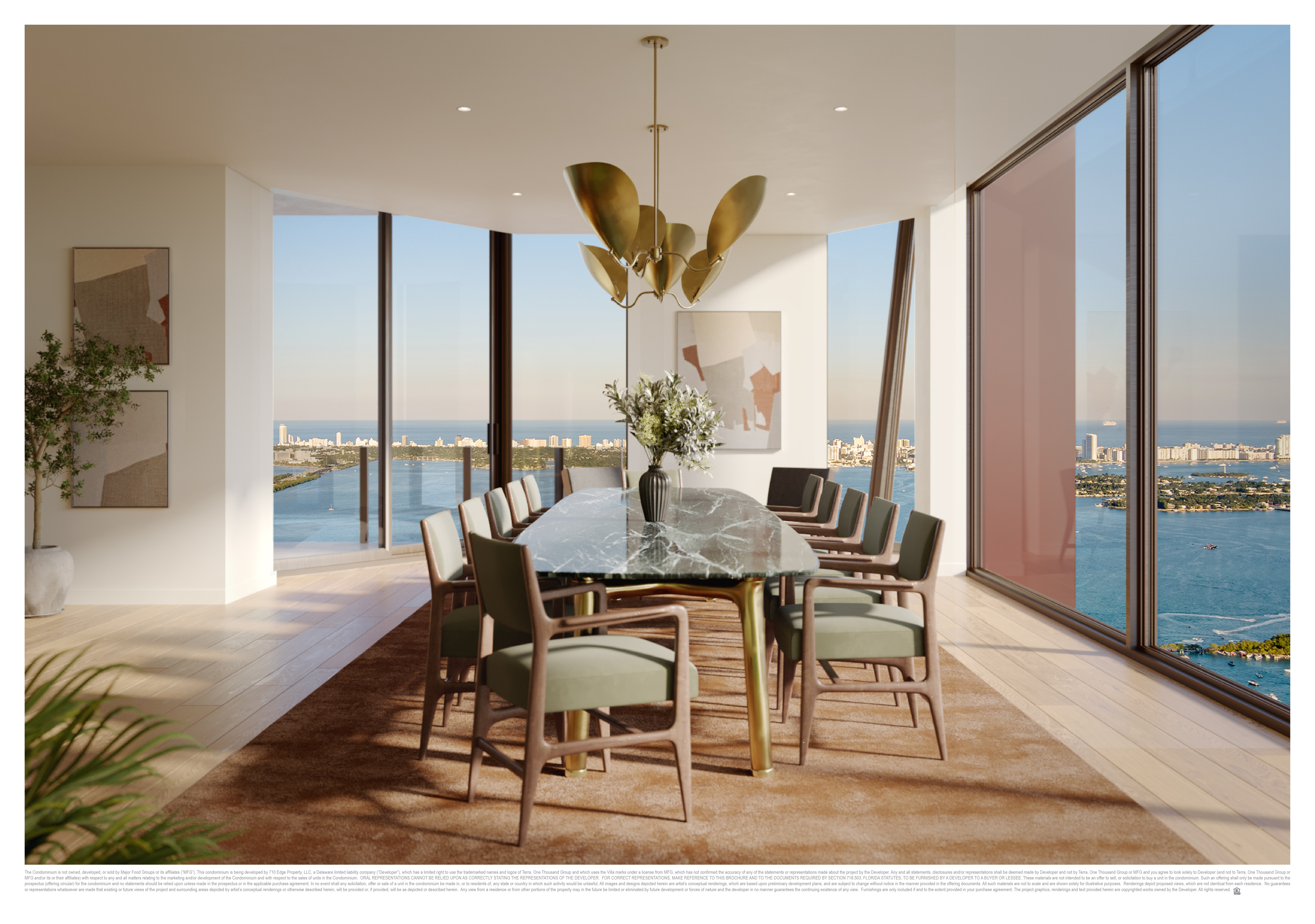 Formal dining room with designer interiors