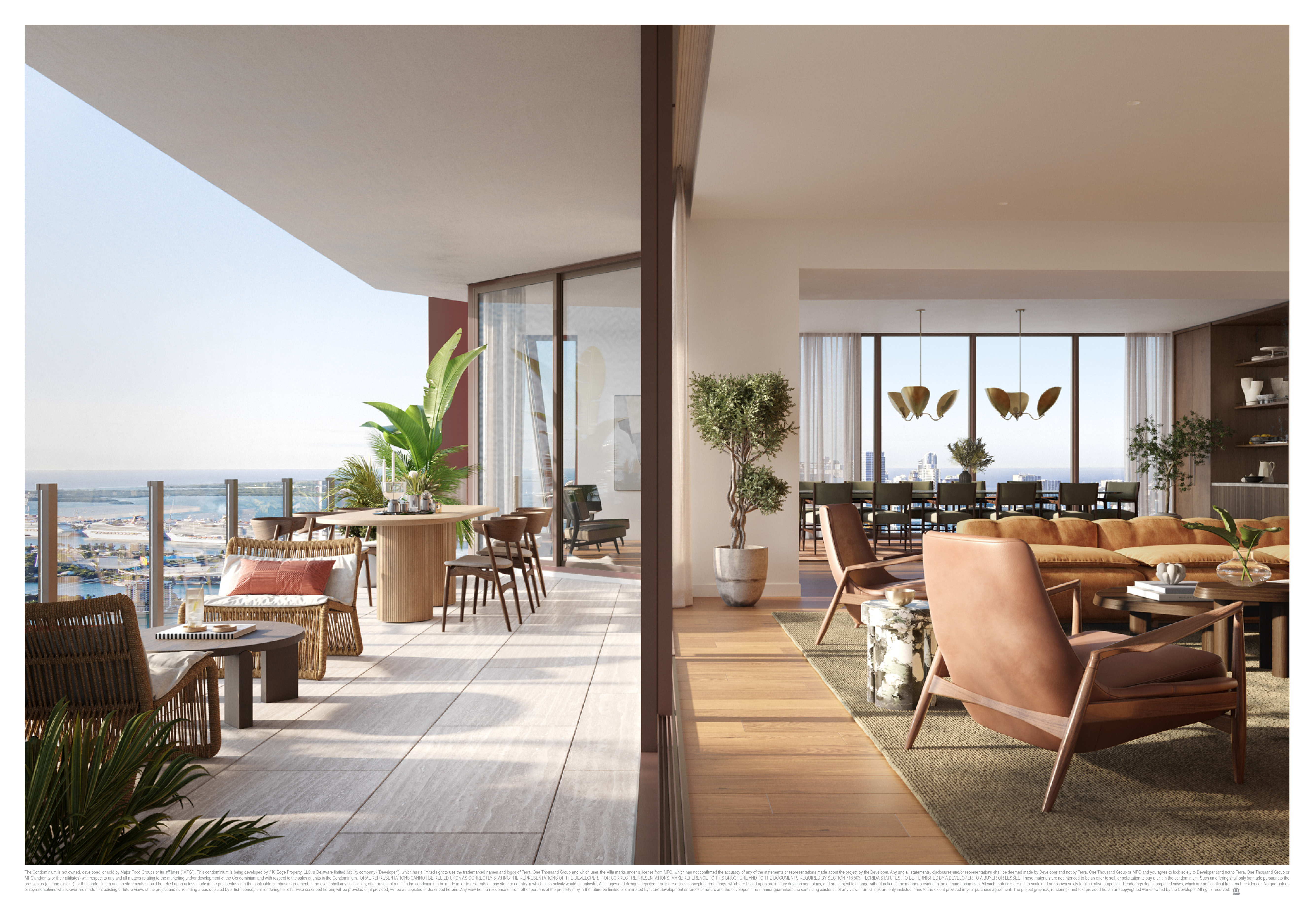 Villa Piano residence with balcony overlooking Biscayne Bay