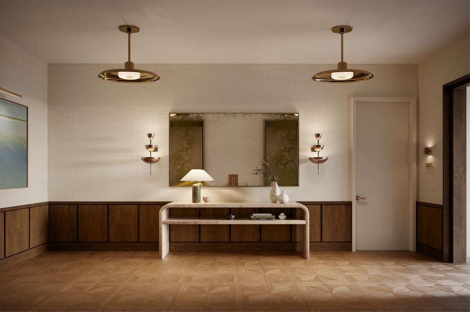 Villa Miami, a private elevator foyer, developer rendering