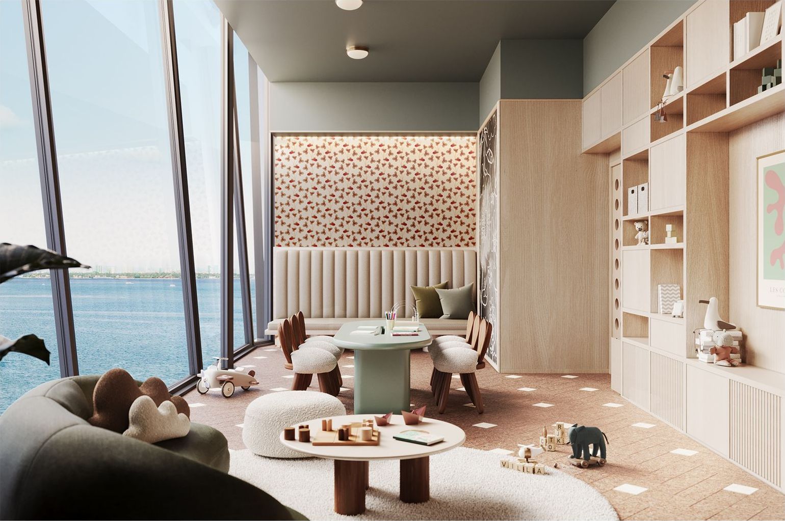Villa Miami, the family lounge, developer rendering