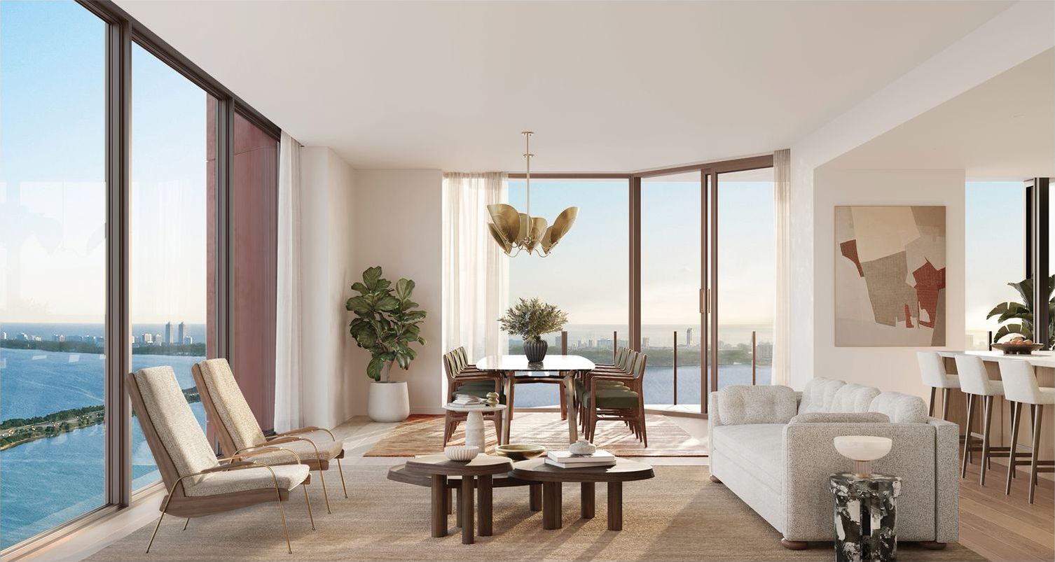 Villa Miami, living area of a Villa Mezzo half floor on the 02 line, developer rendering