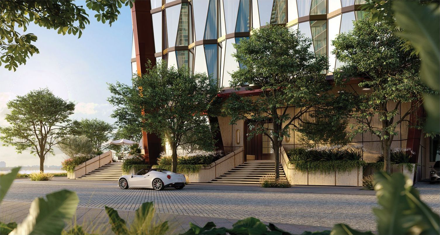 Villa Miami, the north arrival under the trees, developer rendering