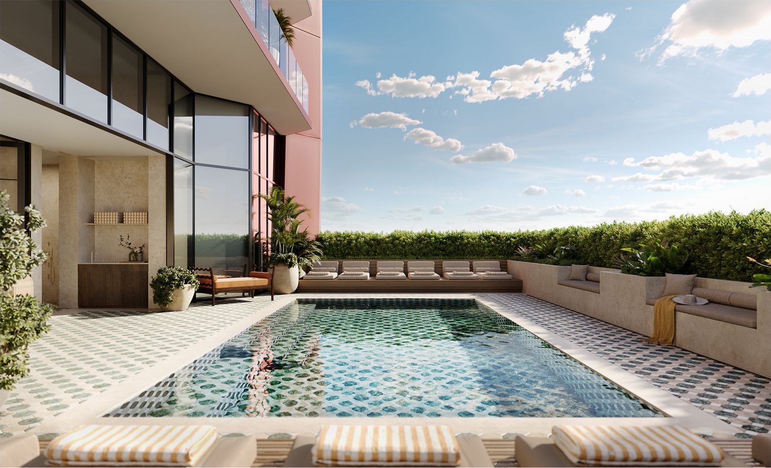 Villa Miami, the Level 5 pool deck, developer rendering