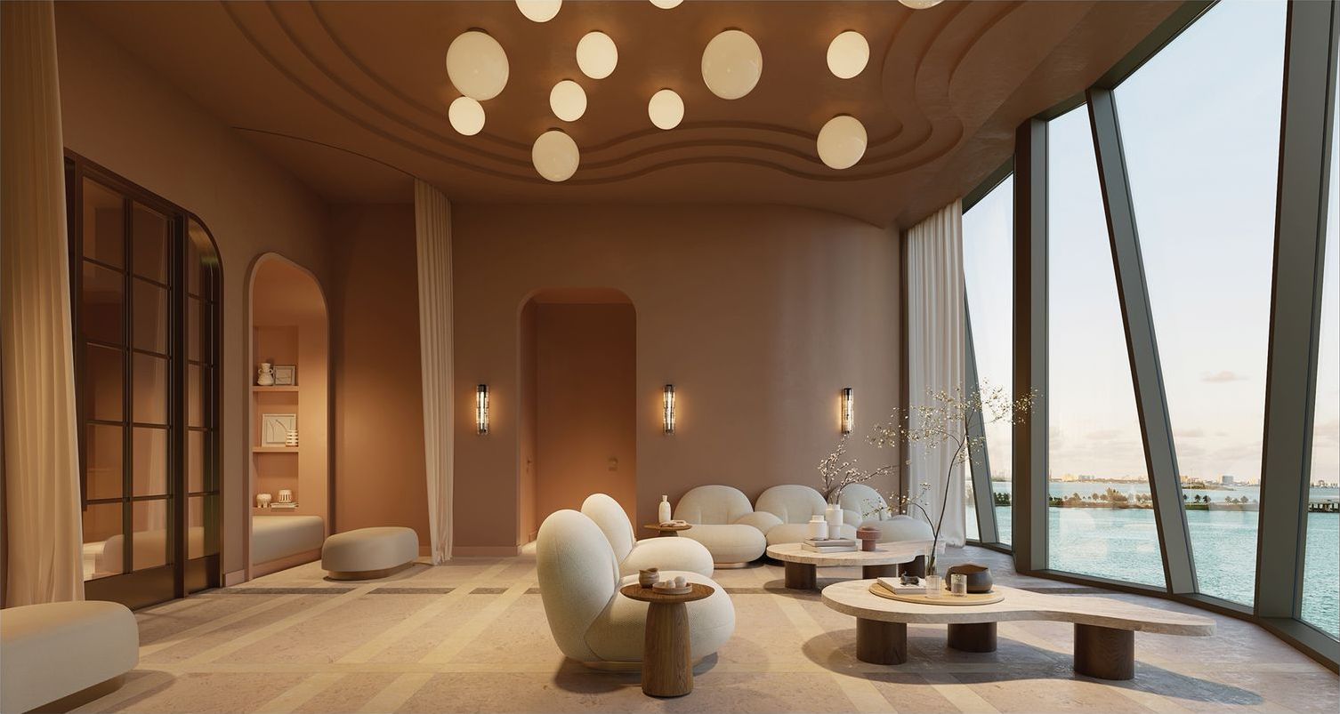 Villa Miami, the spa relaxation lounge, developer rendering