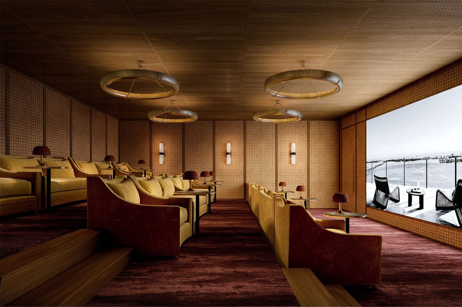 The screening room at Villa Miami, developer rendering